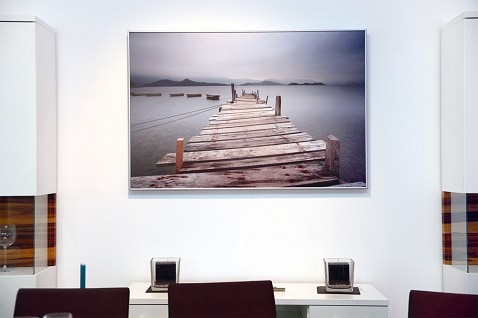 office space warmed by decorative Herschel picture panel