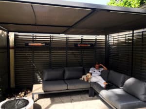 Herschel California installed in heated outdoor lounge