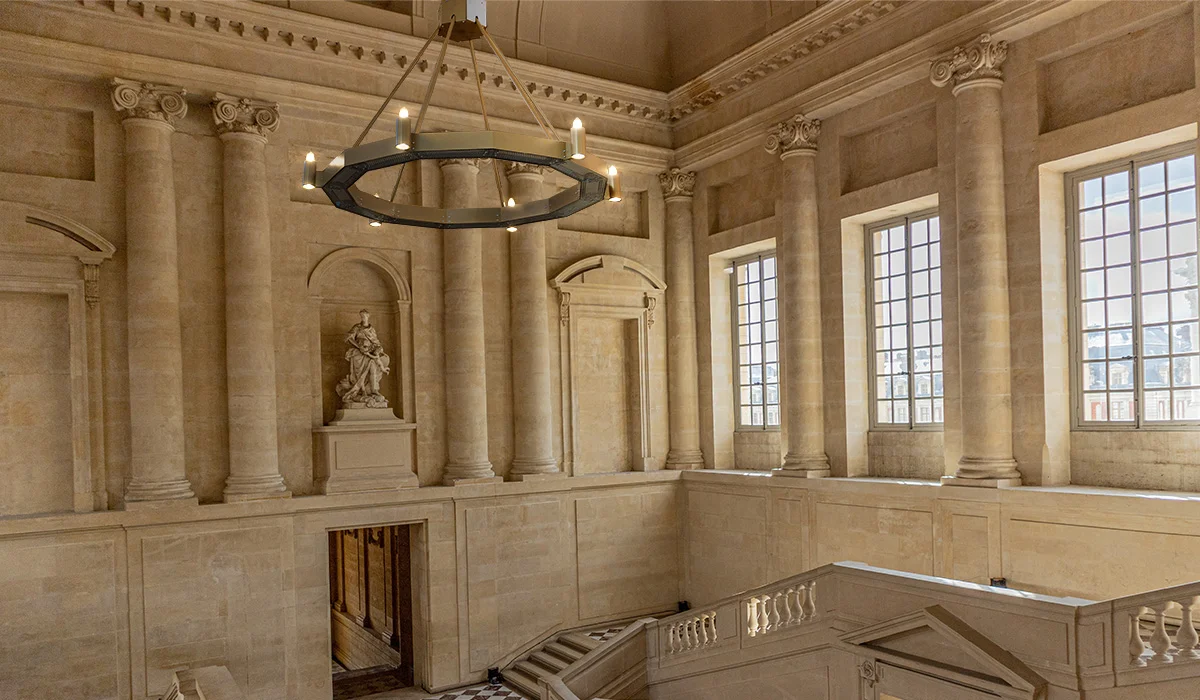 Halo heating a museum staircase