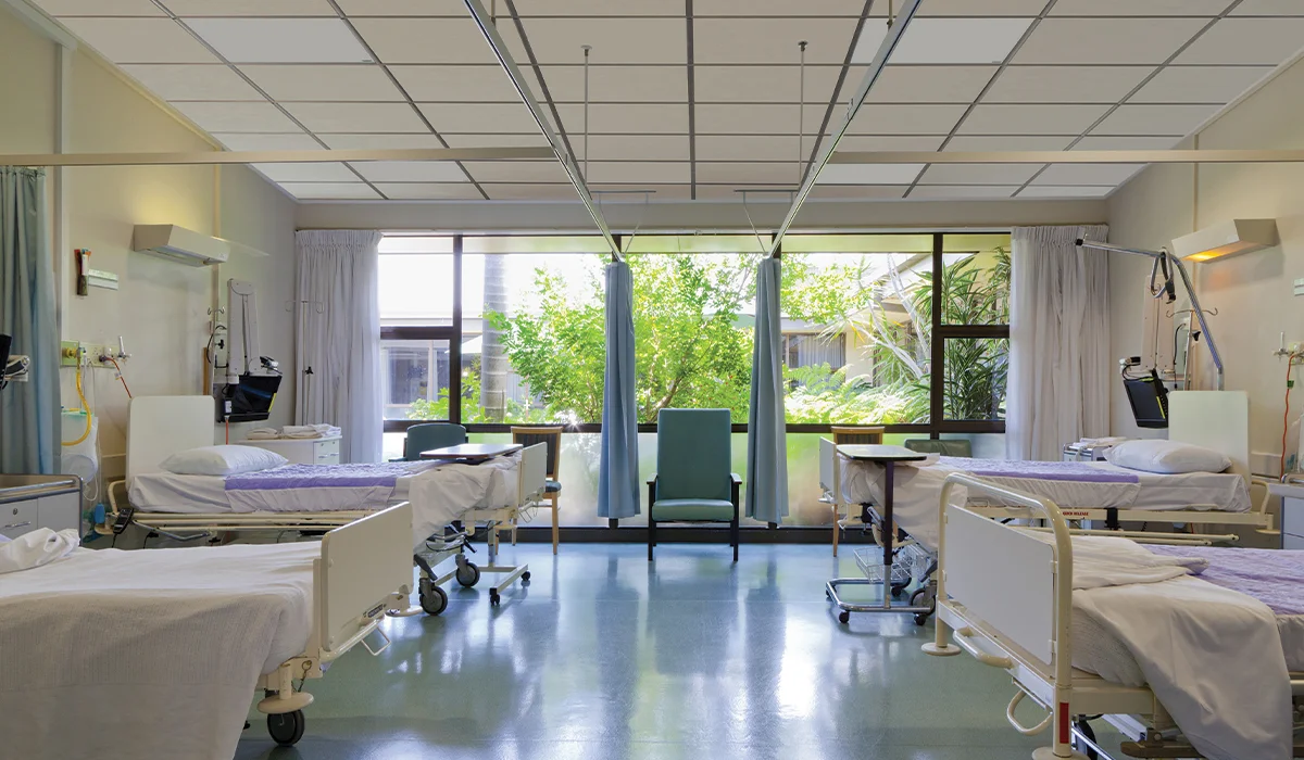 Herschel Comfort Ceiling Tile installed in a hospital