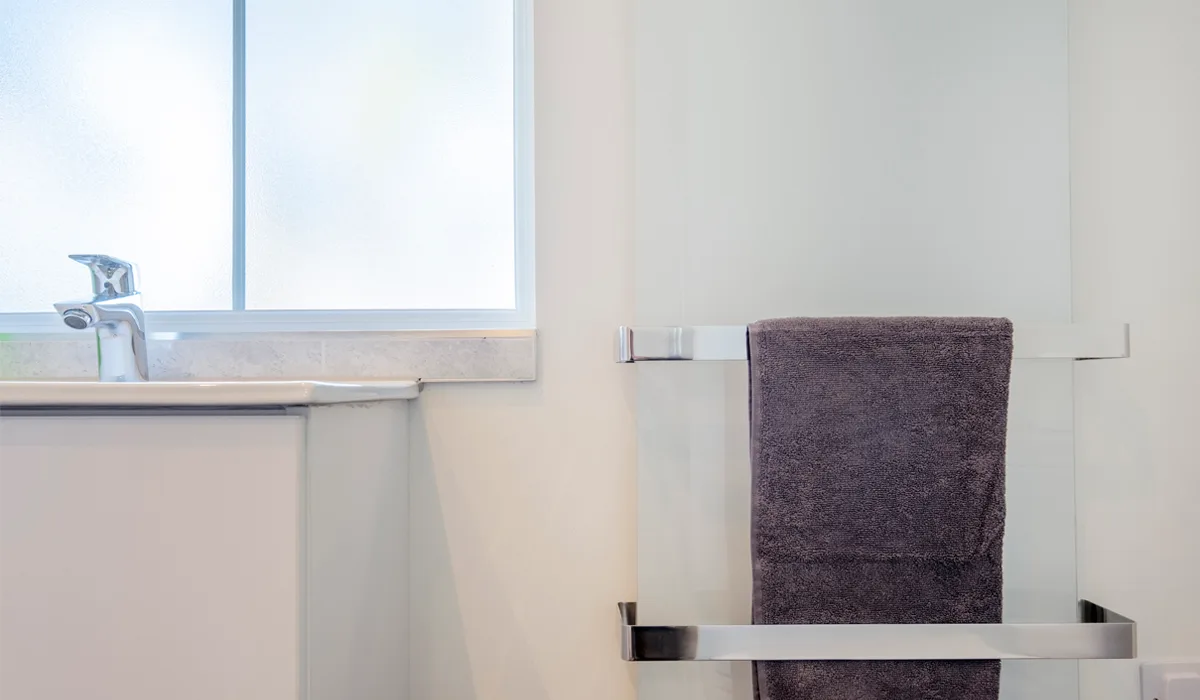 Select XLS Infrared Towel Heater installed in bathroom