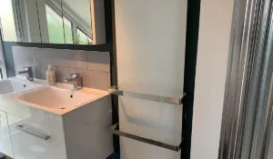 Select XLS Infrared Towel Heater installed in bathroom