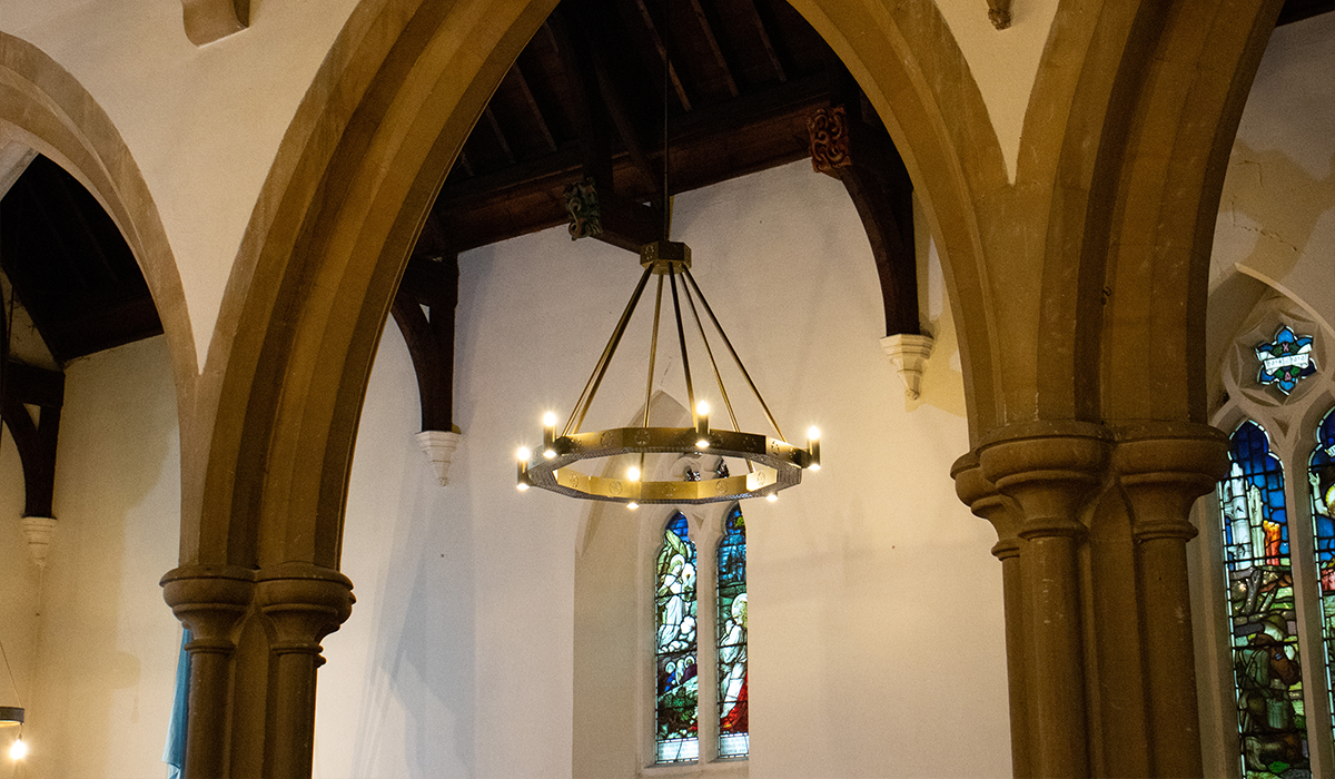 Halos installed in St Michael's Church, Winterbourne
