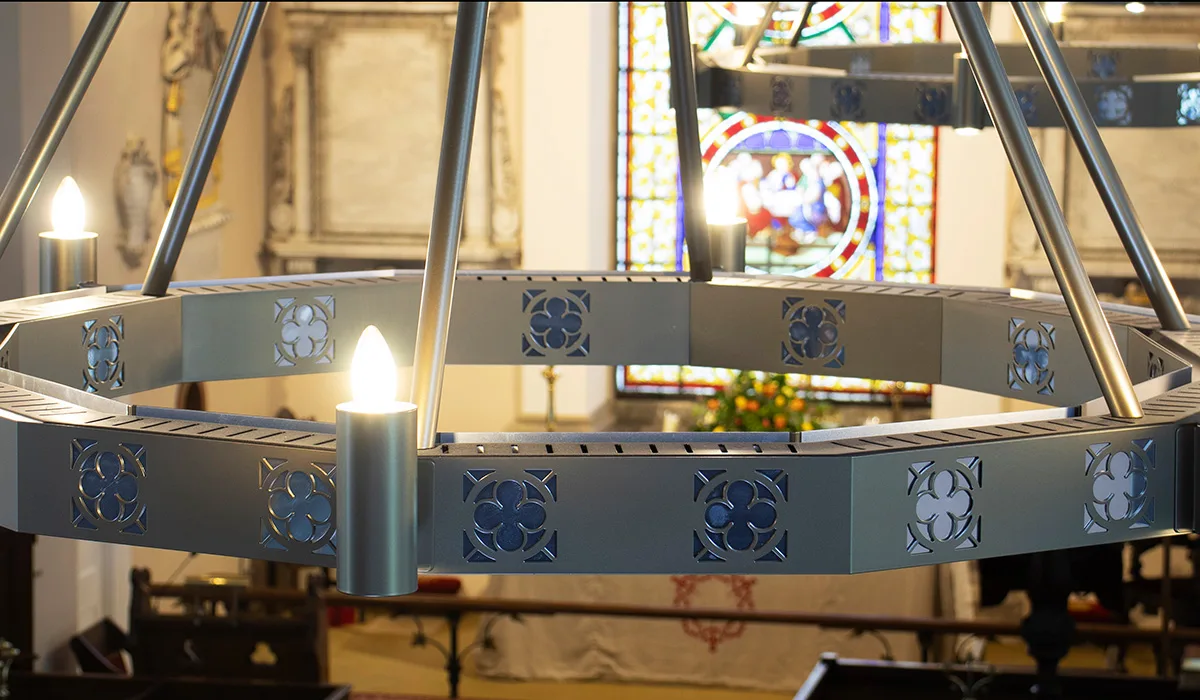 Herschel Halo decorative panels and LED lighting close up