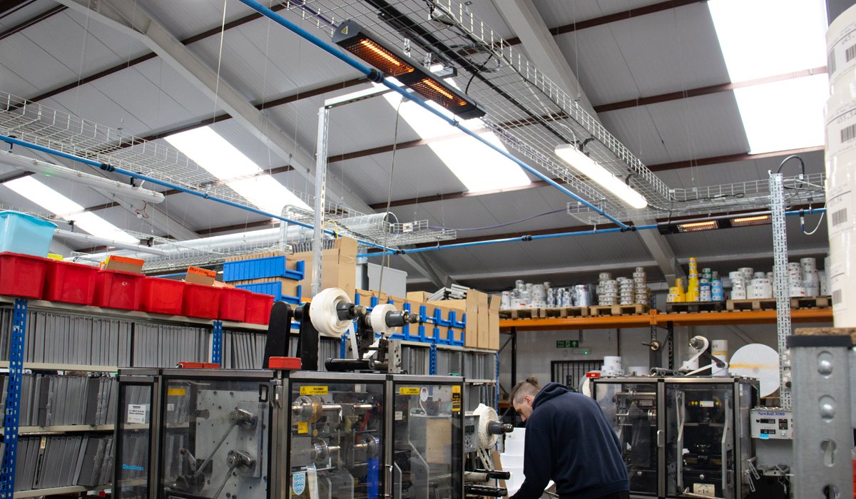 Herschel Manhattan heating a specific zone of the factory floor