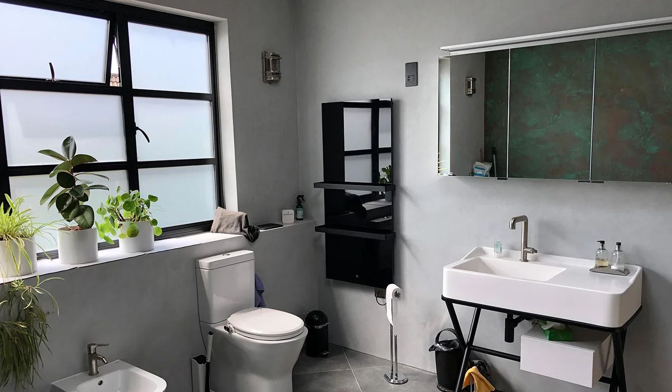 Towel Heater Installed in Bathroom
