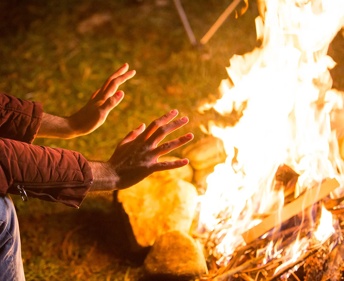 warmed by fire