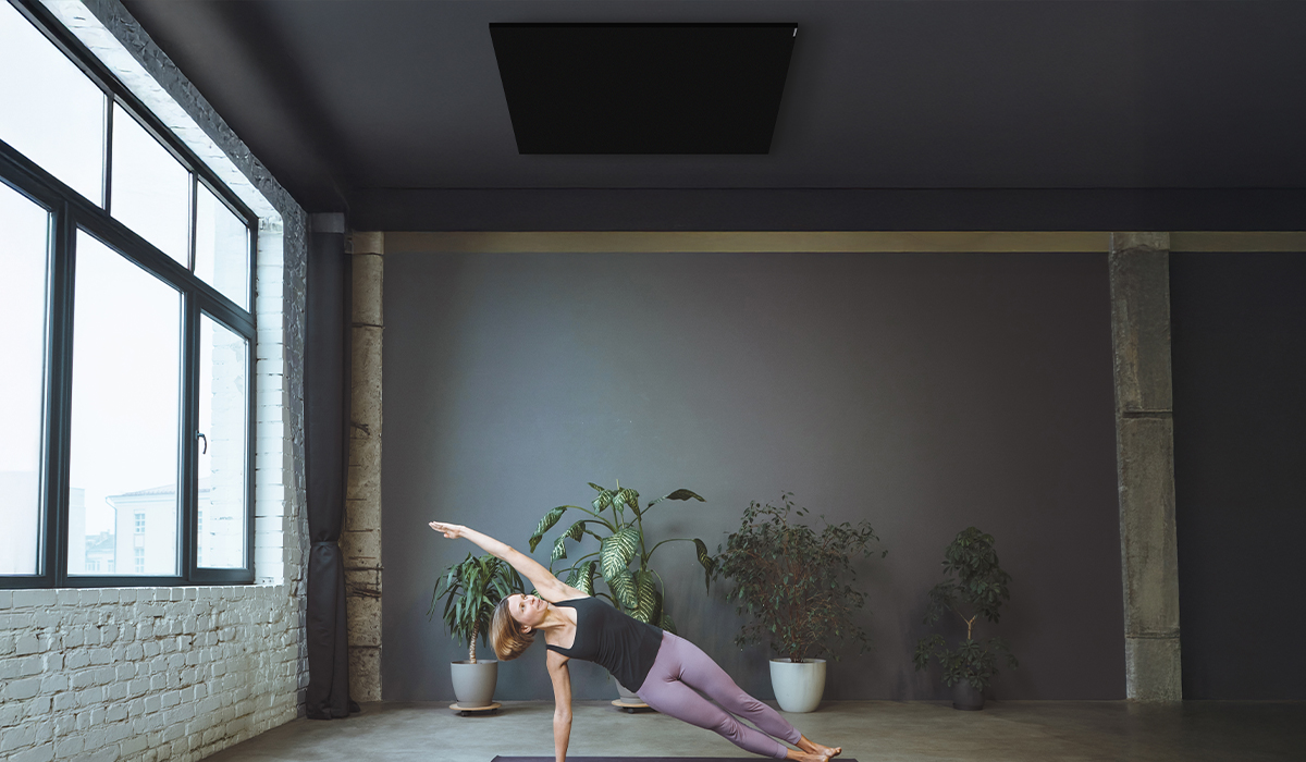Comfort HT panel heating a yoga studio