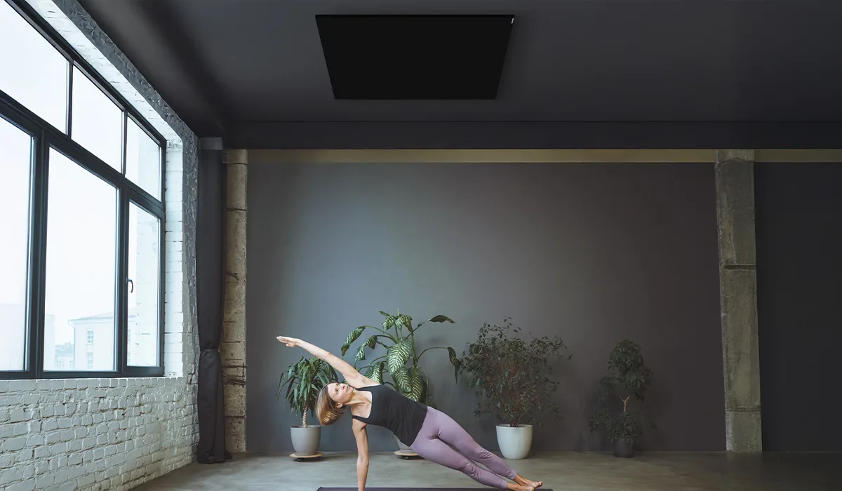 Comfort HT panel heating a yoga studio