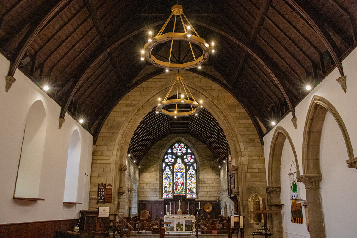 Halos installed in St Peter's Church, Galashiels